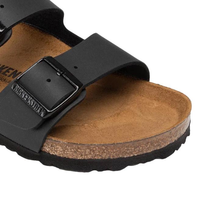Birkenstock Arizona Birko-Flor sandalo doppia fibbia nero calzata Regular 