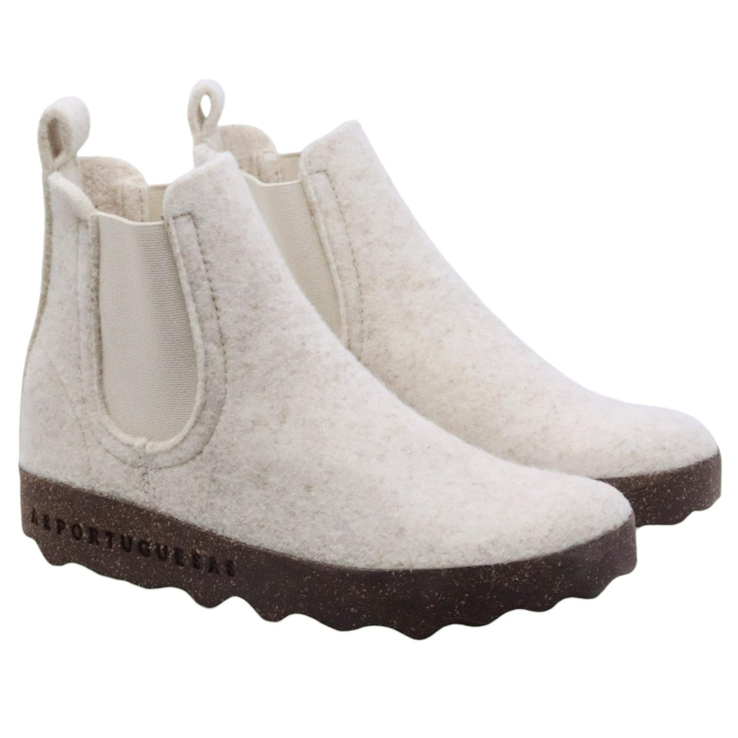 Chelsea Boot donna Asportuguesas Caia lana bianca 