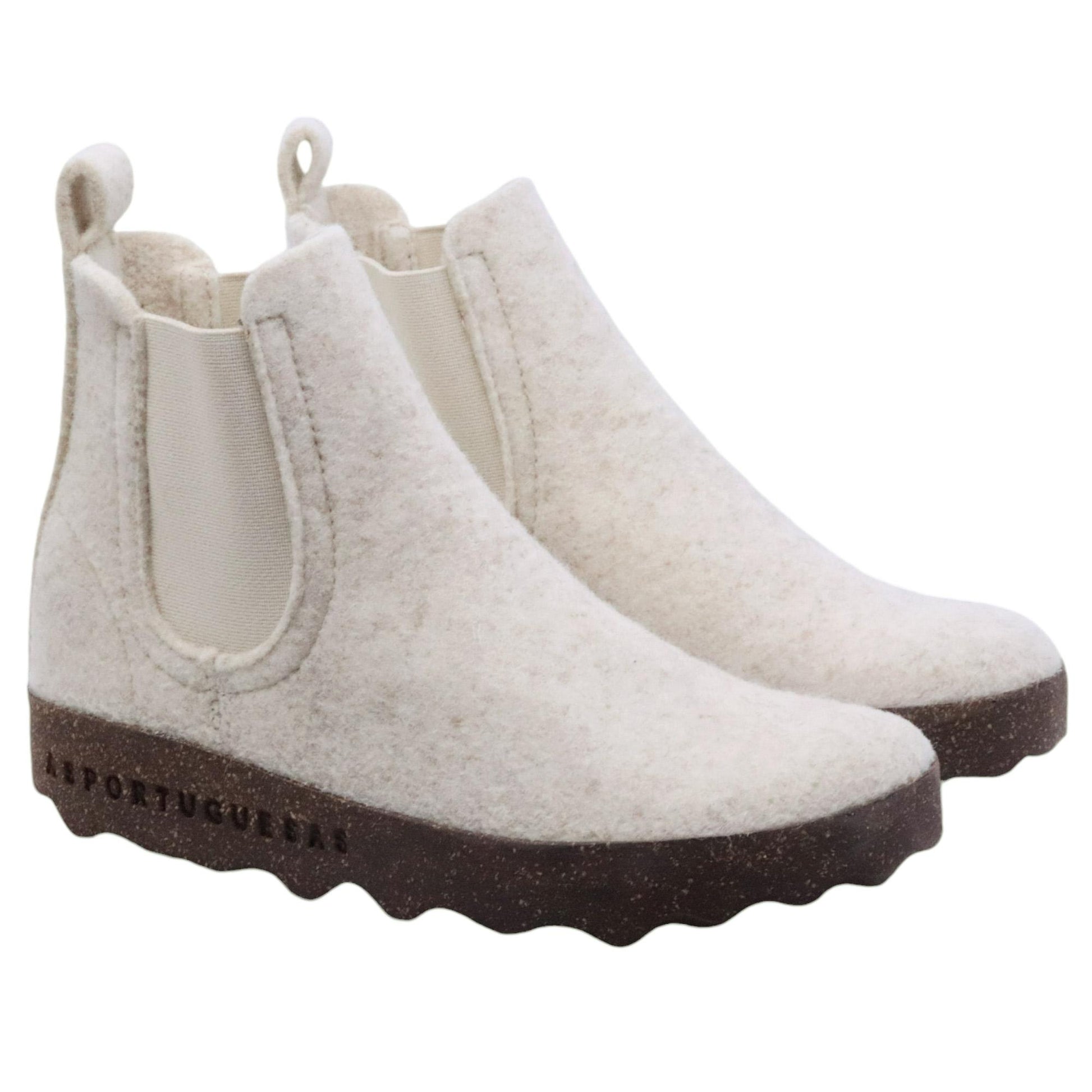 Chelsea Boot donna Asportuguesas Caia lana bianca 