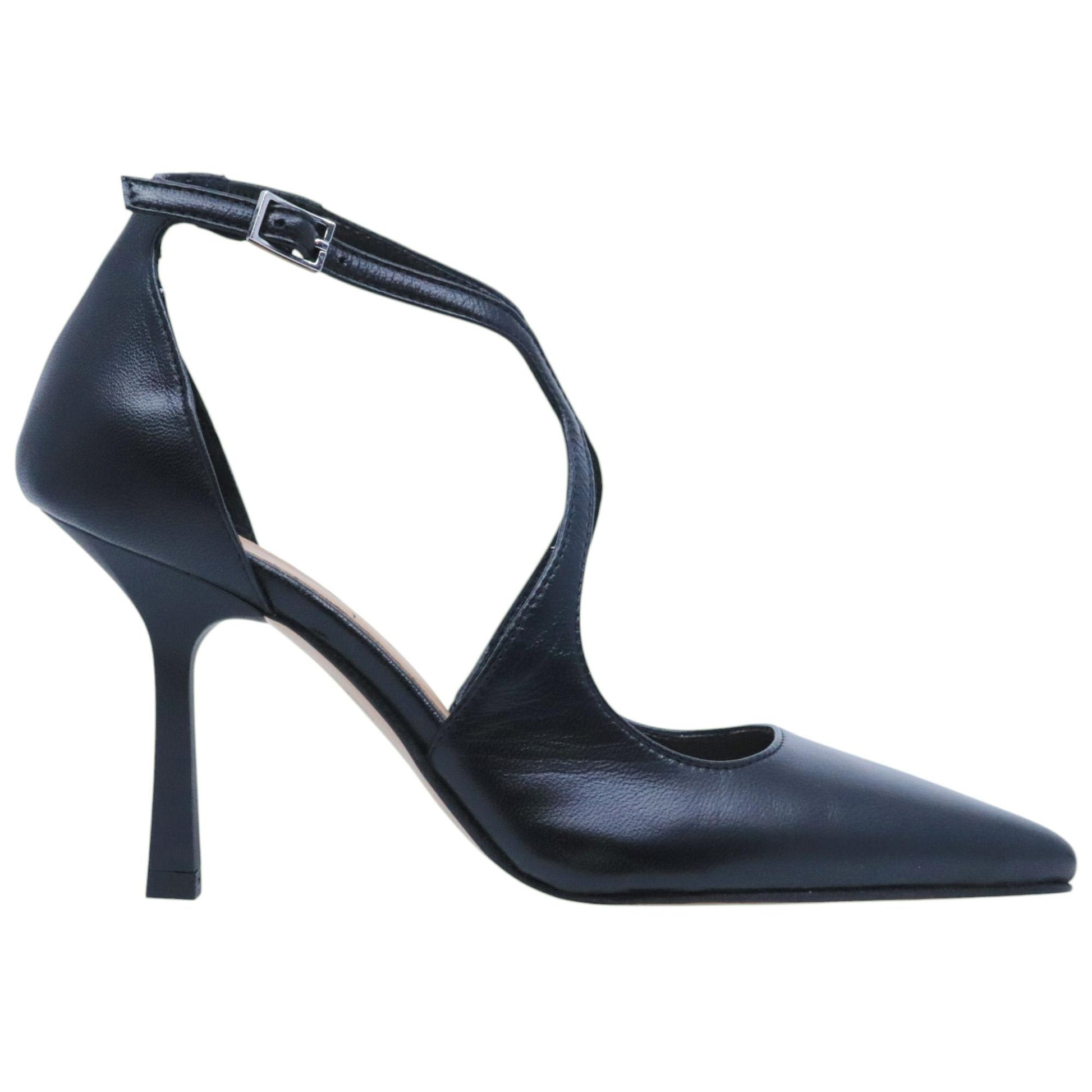 Décolleté donna Ranye Adele in pelle nera<BR/> 