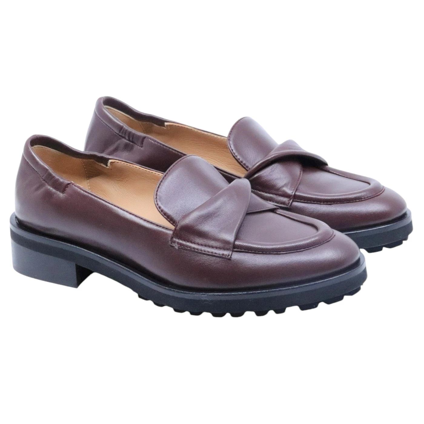 Mocassino donna Fabio Rusconi 2417 in pelle rosso vino 