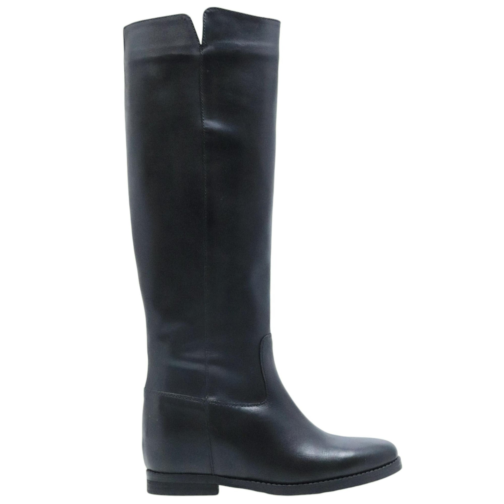 The Seller IV142 stivale donna in pelle nera con zeppa interna 