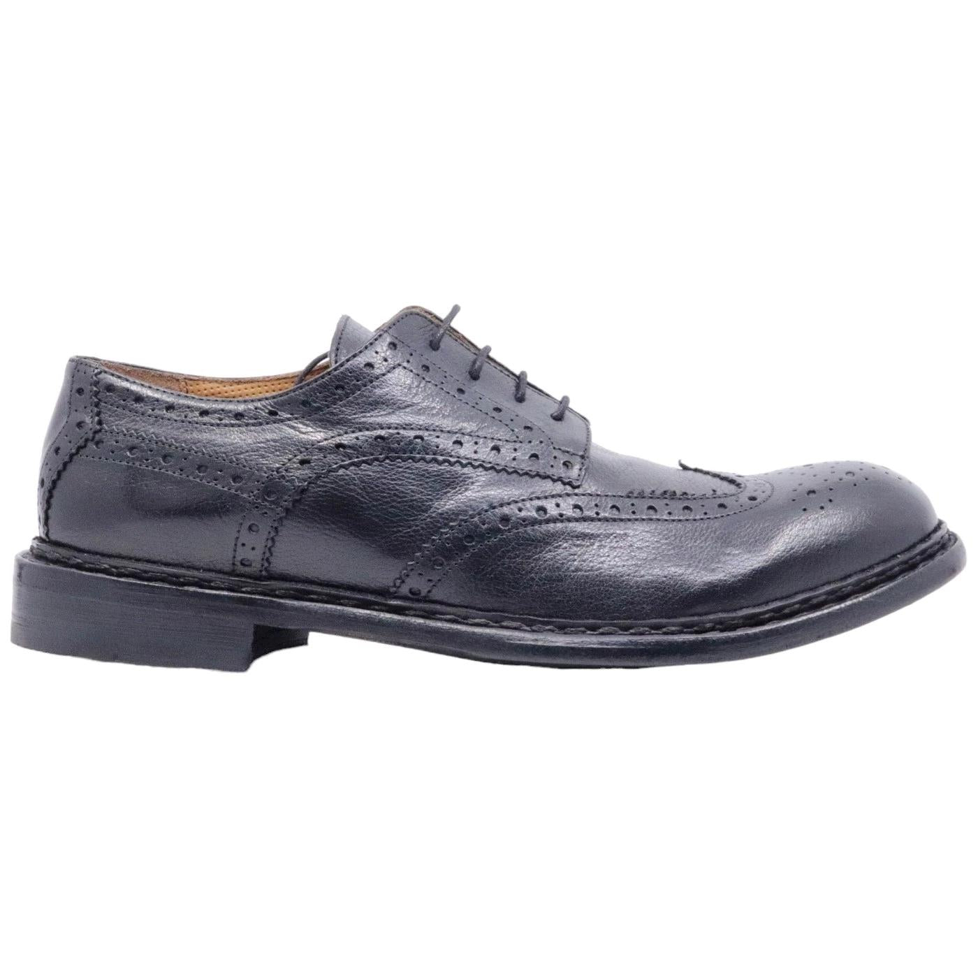 Scarpa Derby imperiale da uomo Crispiniano 481 in pelle nappata nera 481-608BUFALONERO23BLACK CRISPINIANO