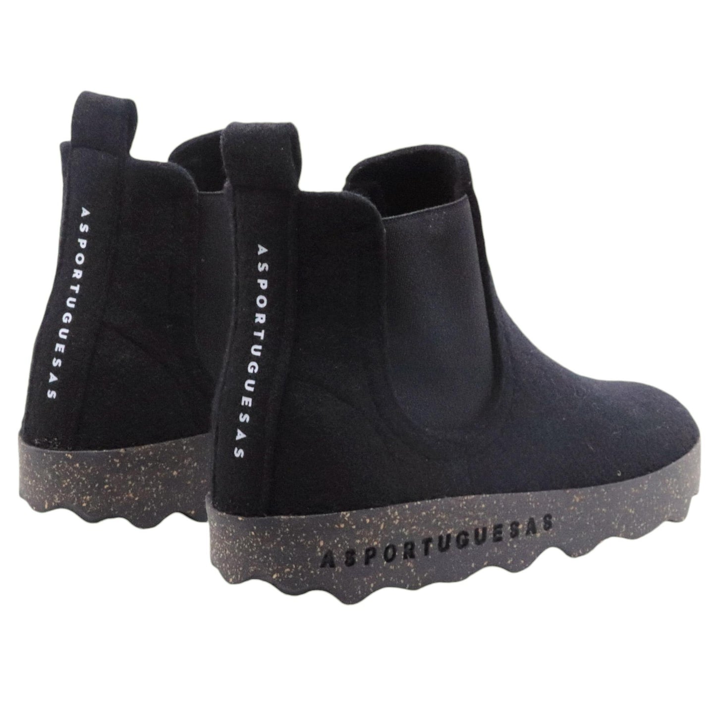 Chelsea Boot donna Asportuguesas Caia lana nera 
