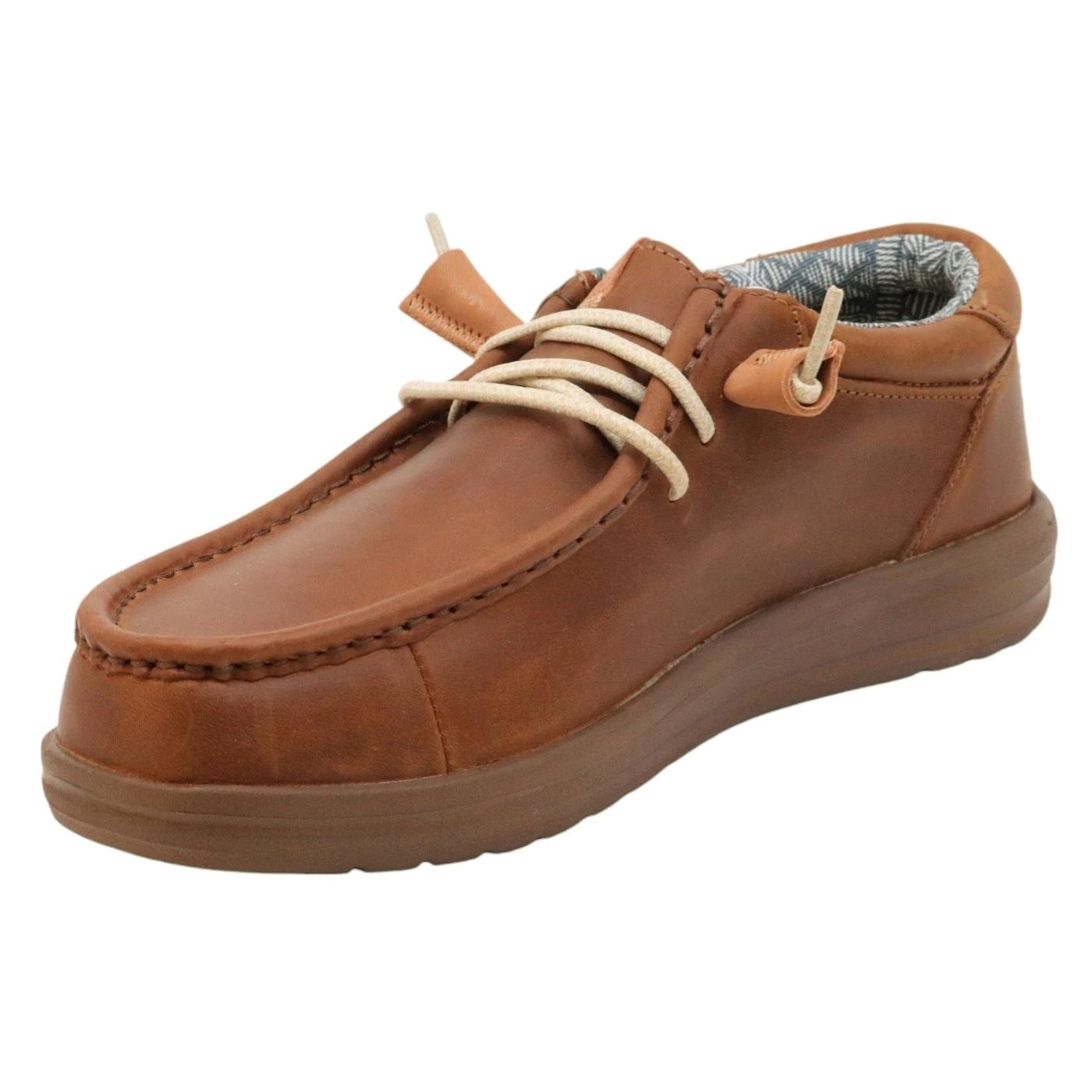 Hey Dude Wally Grip Craft sneaker uomo in pelle cuoio 