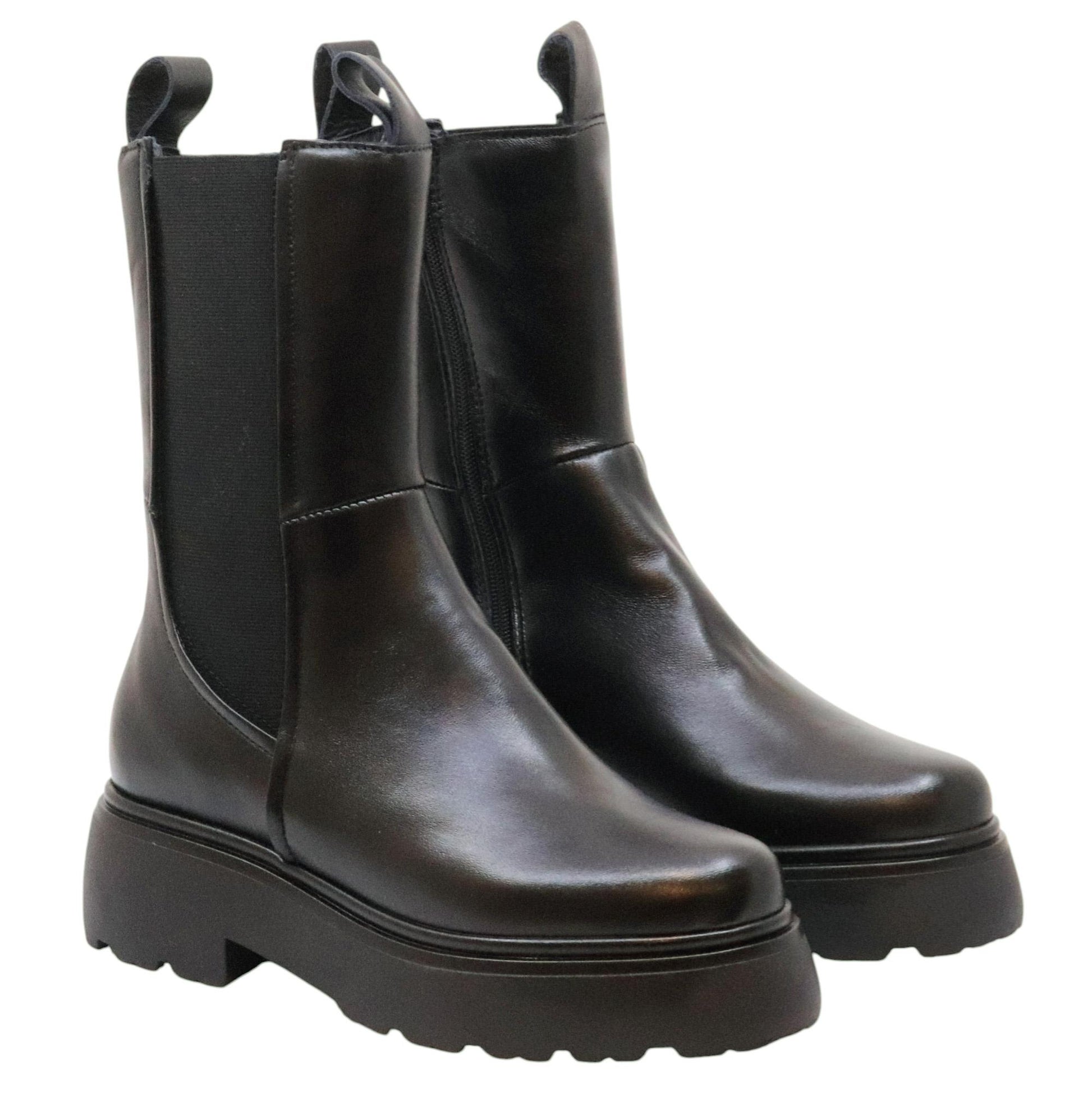 MJUS L44207 stivaletto chelsea donna in pelle nera 