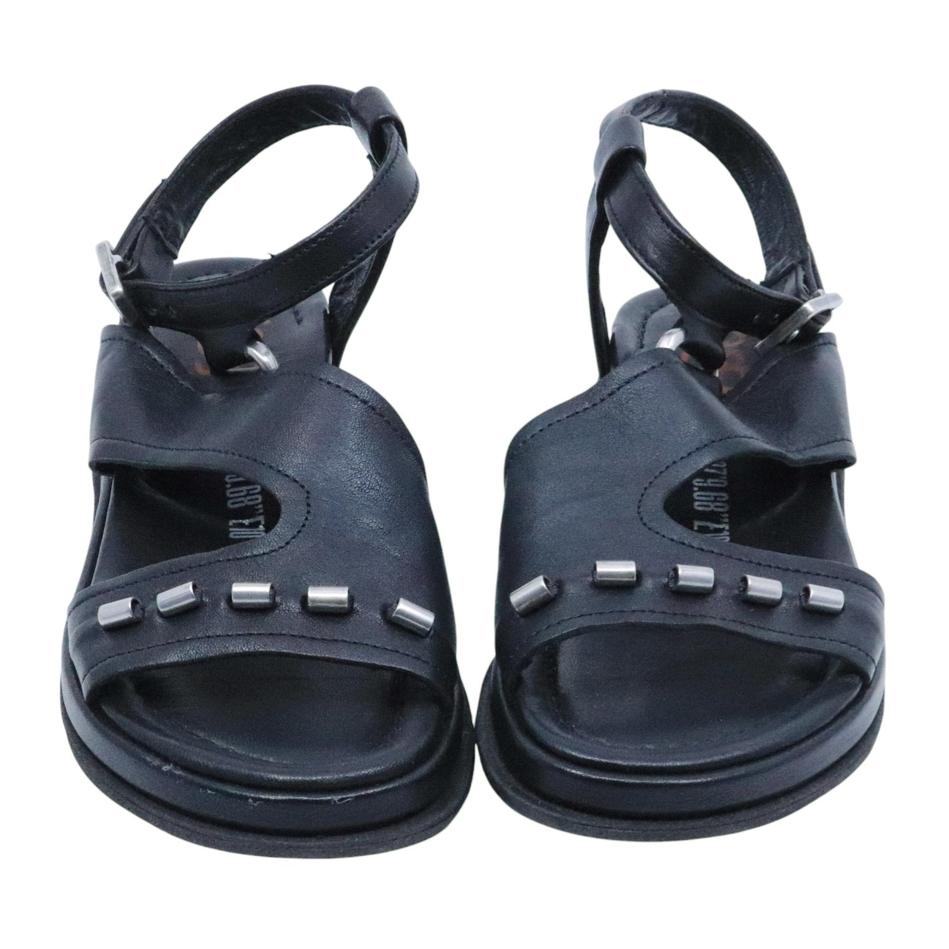 Sandalo donna AS98 B60016 in pelle nera<BR/> 