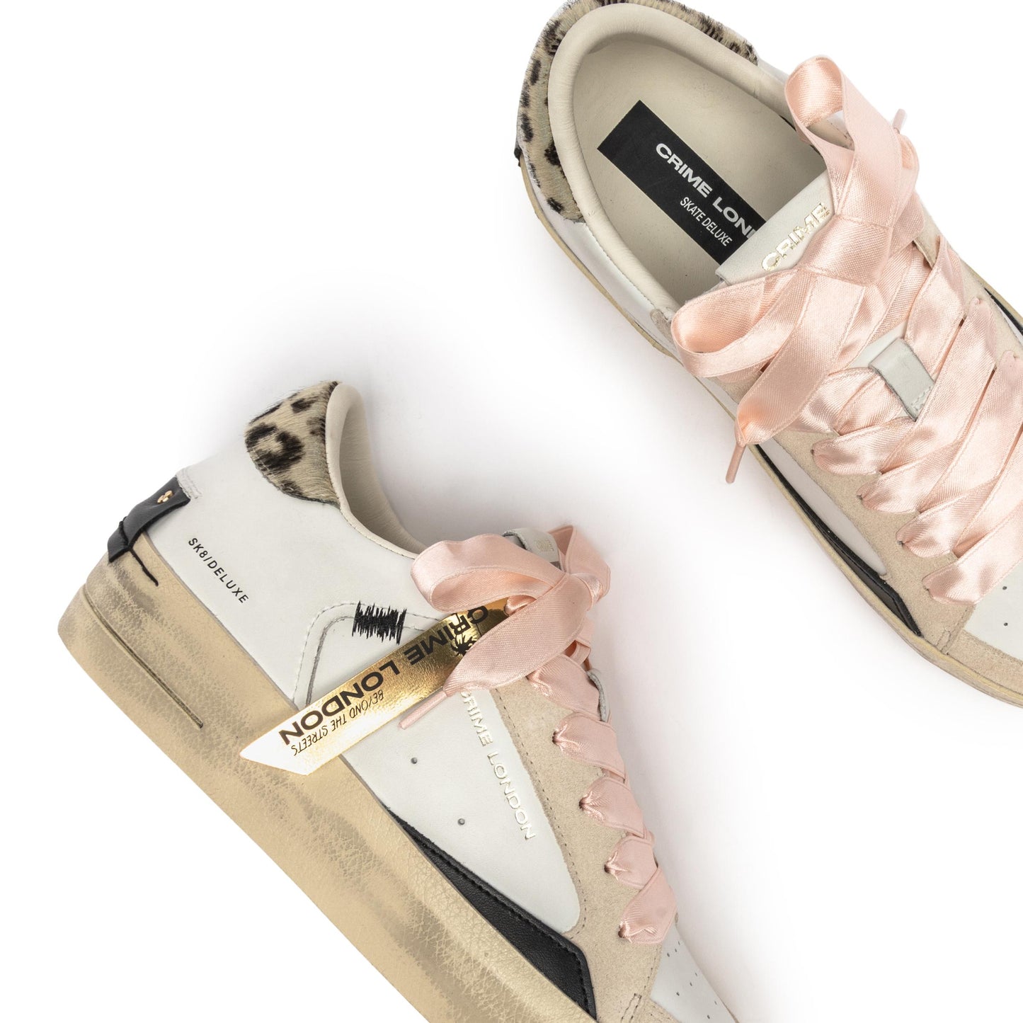 Crime London 25191 SK8 Deluxe Wed sneaker donna in pelle bianca 