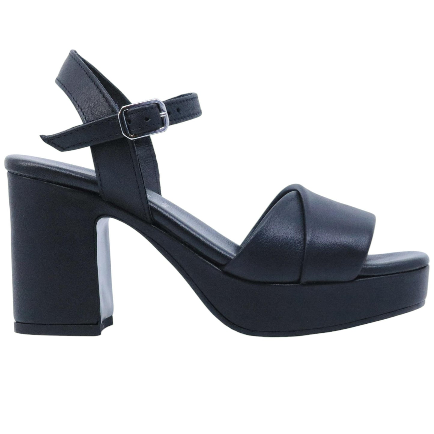 Sandalo con tacco Ehm Randy in pelle nera 