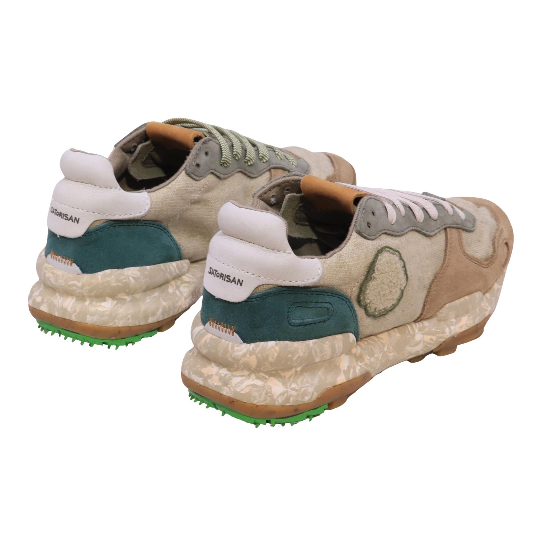 Satorisan Chacrona Linen Urbanite Green M sneaker uomo in lino e camoscio 