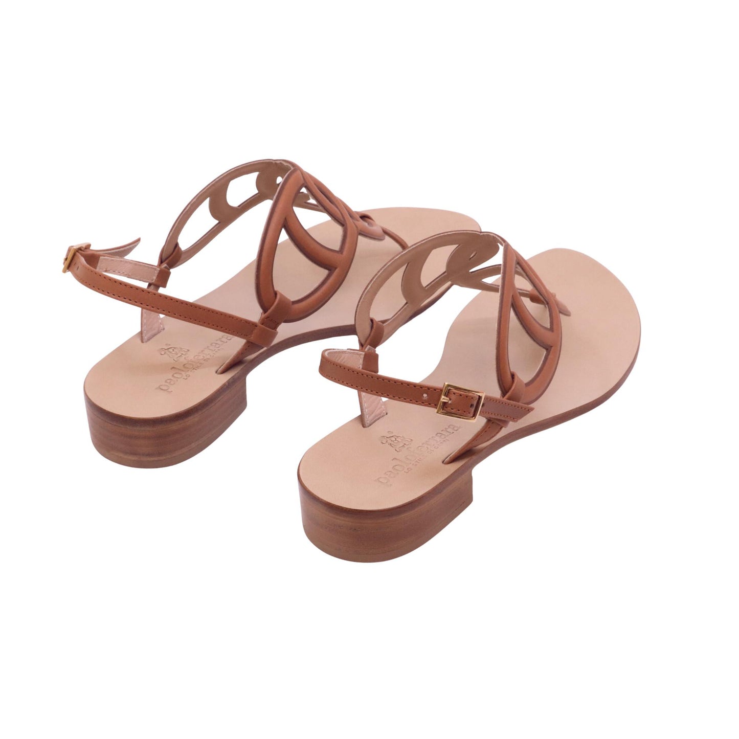 Paolo Ferrara 3311 sandalo infradito donna in pelle cuoio Made in Italy elegante estivo 