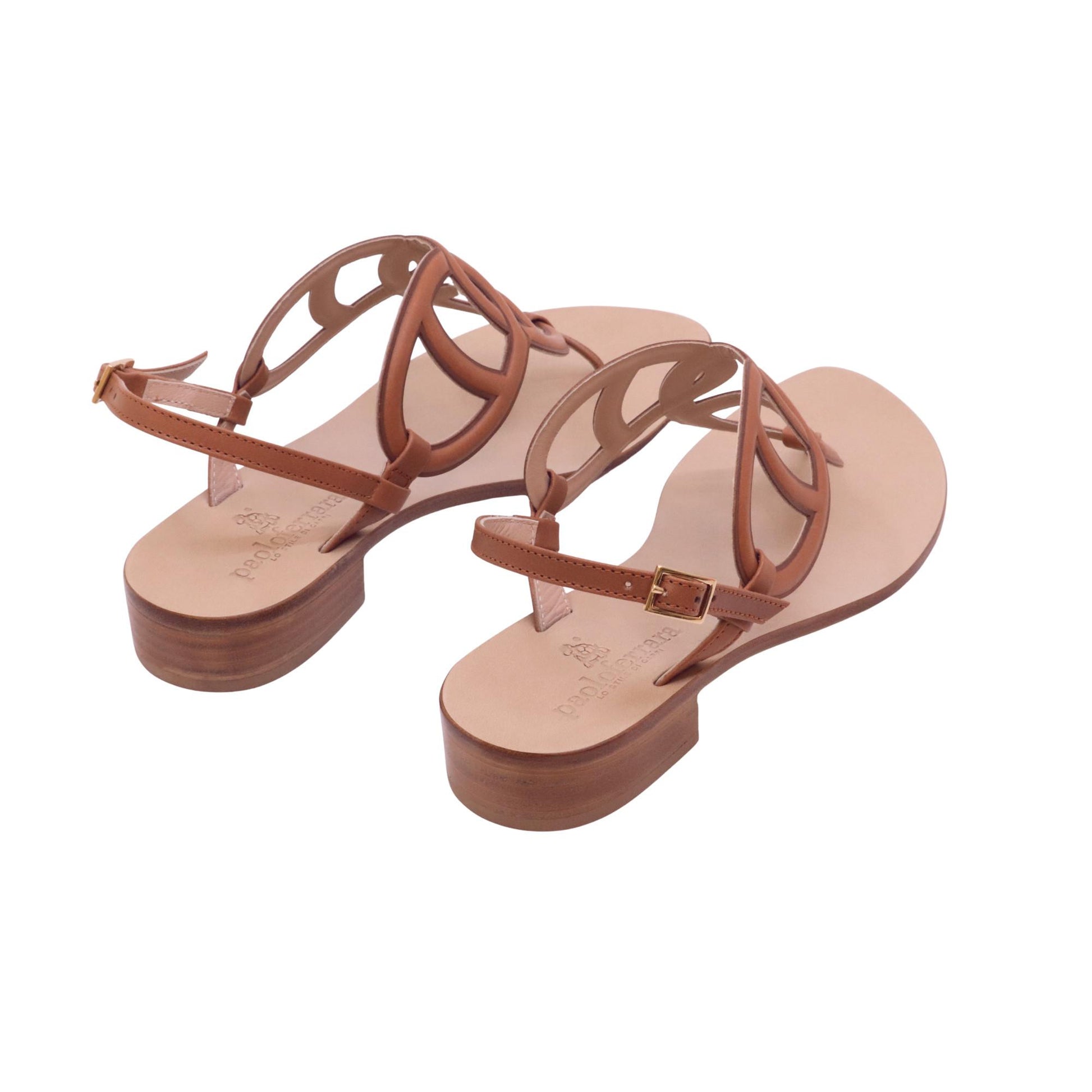 Paolo Ferrara 3311 sandalo infradito donna in pelle cuoio Made in Italy elegante estivo 