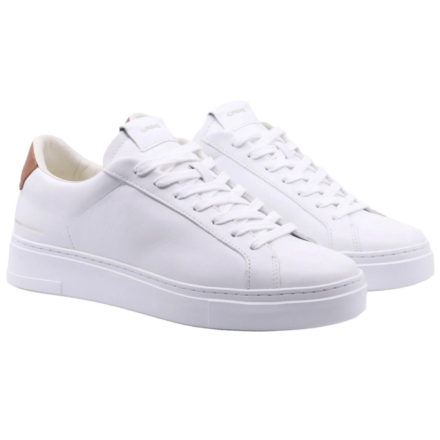 Sneaker uomo Crime London modello Extralight in morbida pelle bianca 