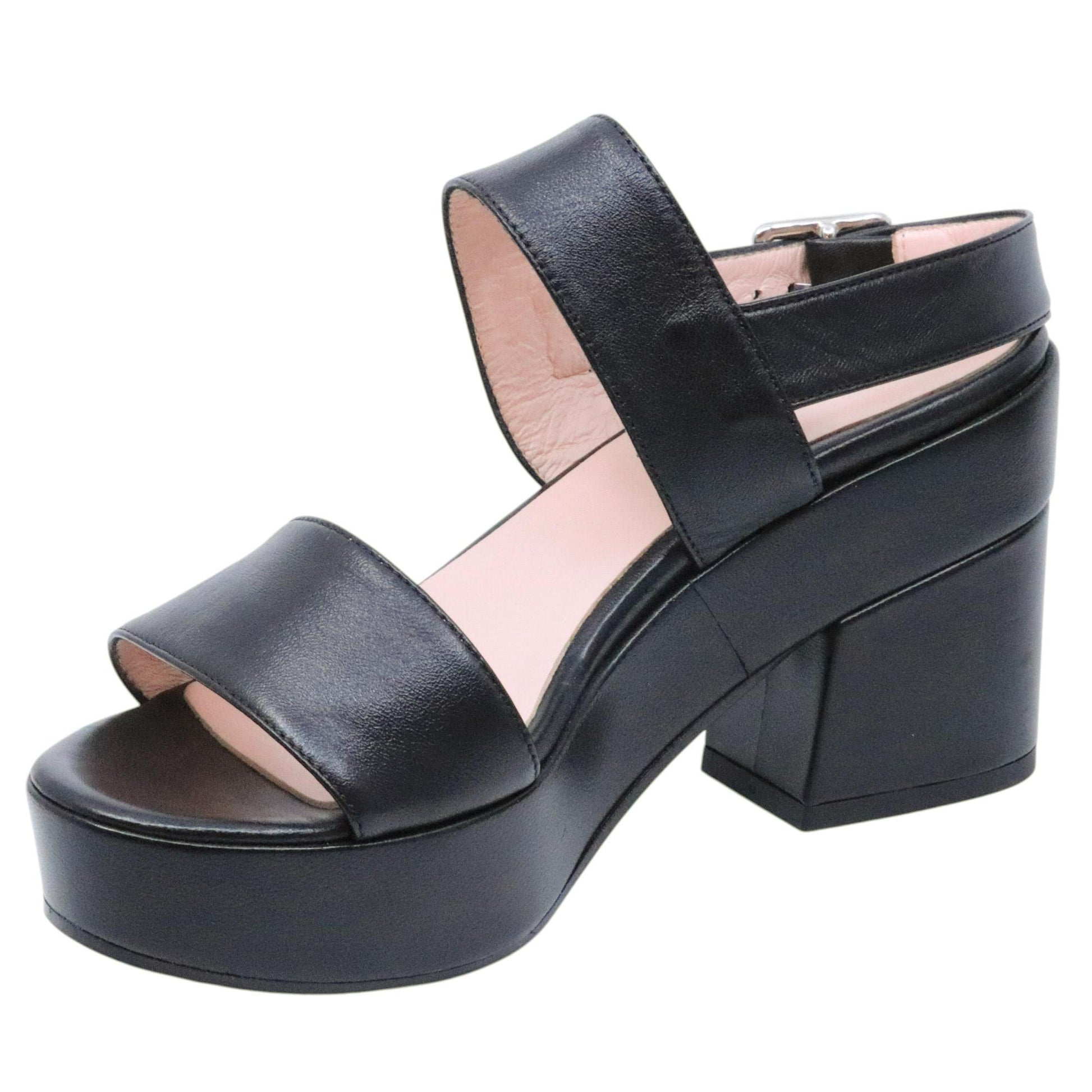 Sandalo donna Anna F 3685 in nappa nera 
