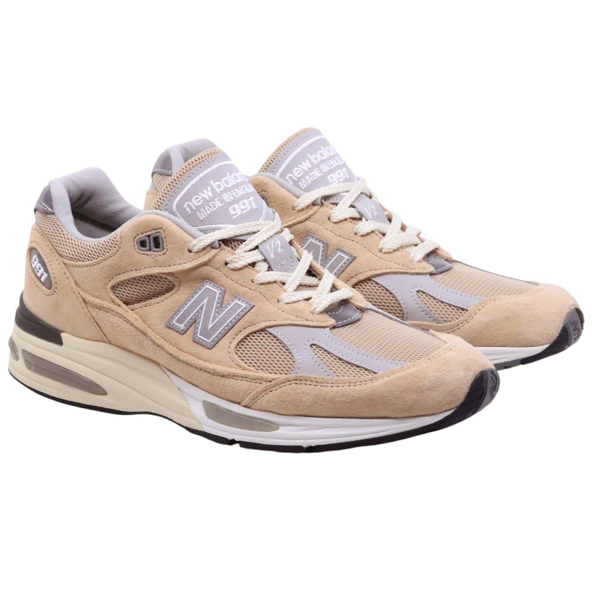 New Balance 991 sneaker unisex in tessuto marrone e grigio 
