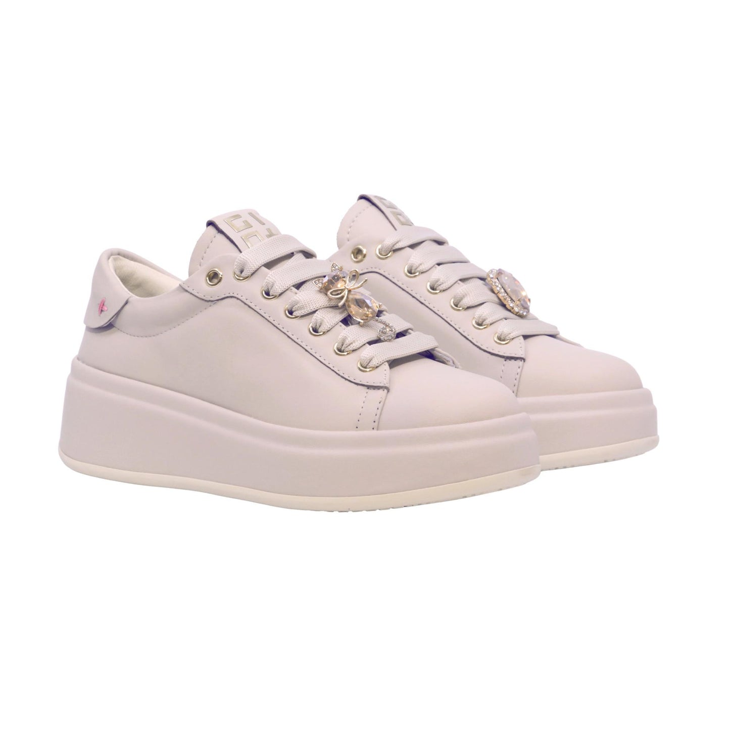 Gio+ Olivia 18A Combi Gatto sneaker donna in pelle color crema 