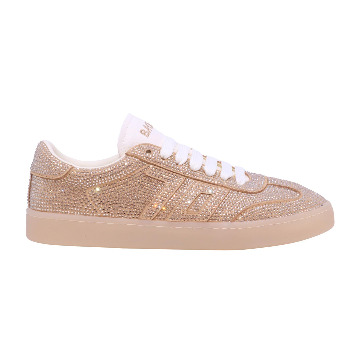 Back 70 108041 sneaker donna in camoscio con strass oro fondo cassetta leggero 