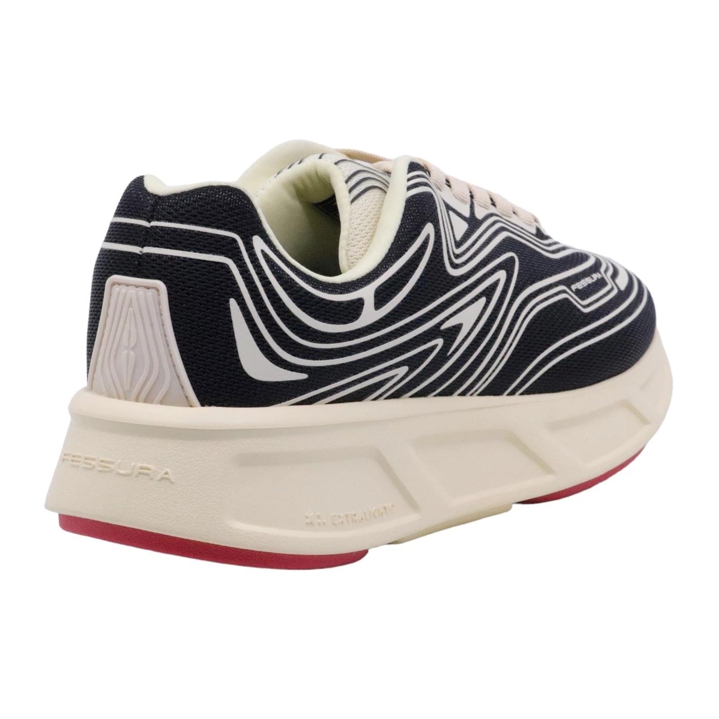 Sneaker donna Fessura Runflex #02 in tessuto tecnico nero 
