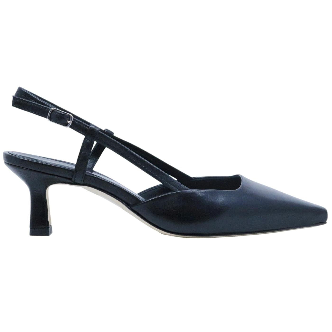 Slingback donna The Seller EN809 in pelle nera 