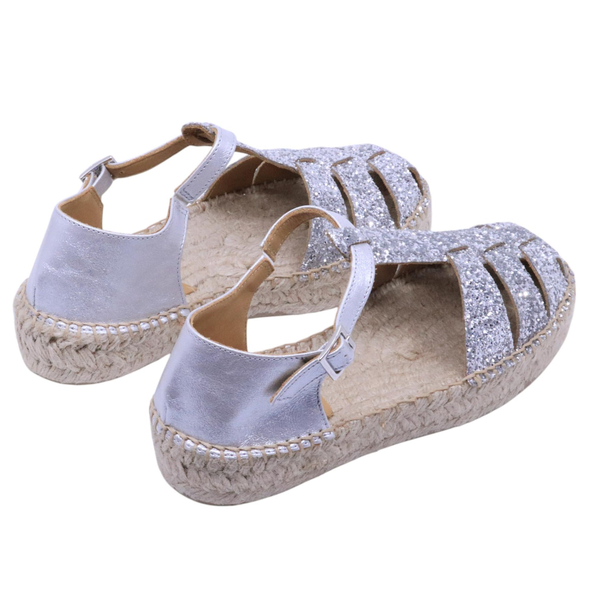 Sandalo donna Lagoa Valencia in glitter argento 