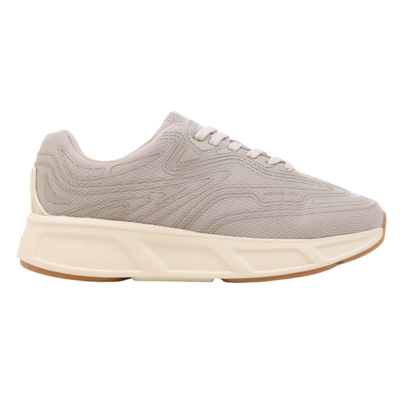 Sneaker Fessura Run #01 in tessuto grigio e beige 