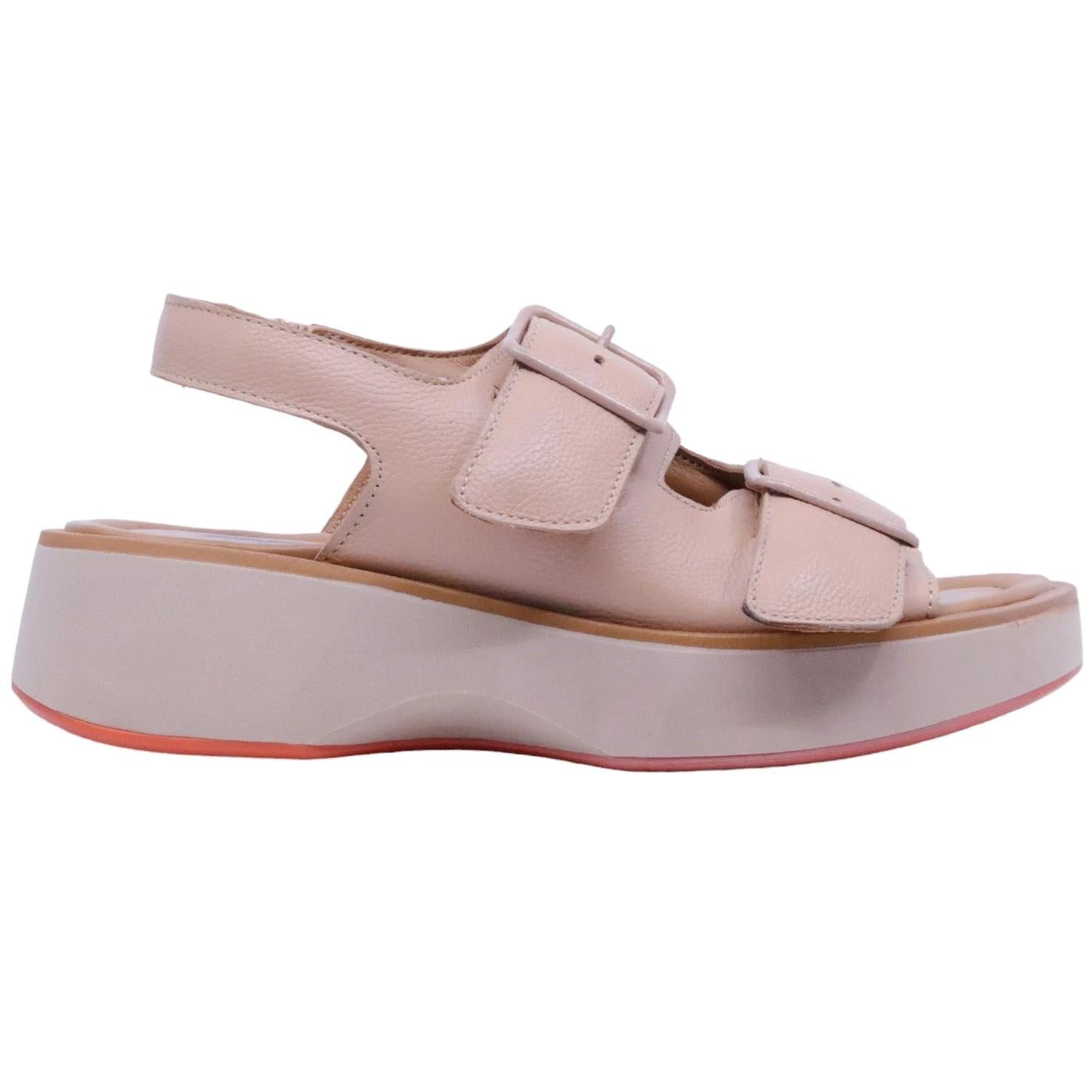 Sandalo zeppa Mjus T99001 in pelle beige 