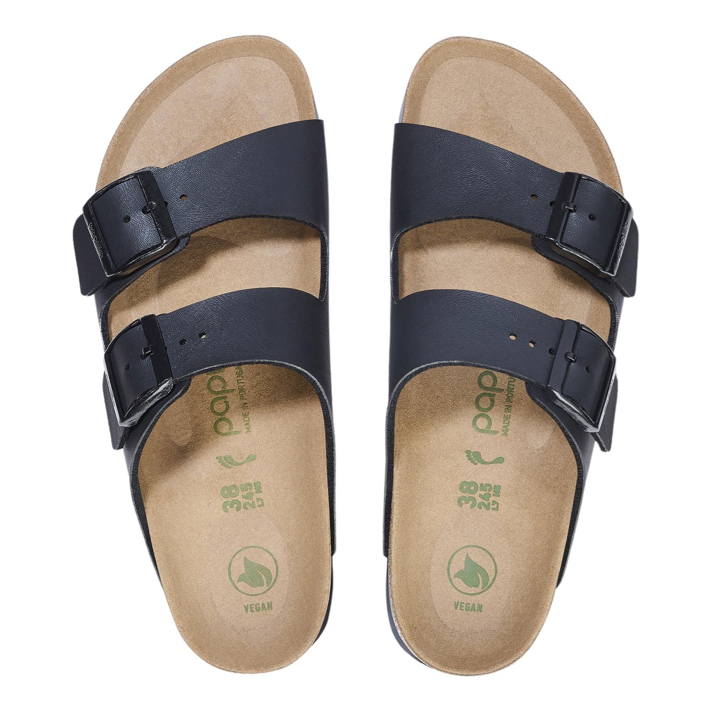 Birkenstock Arizona Papillo Plat sandalo doppia fibbia in nero 
