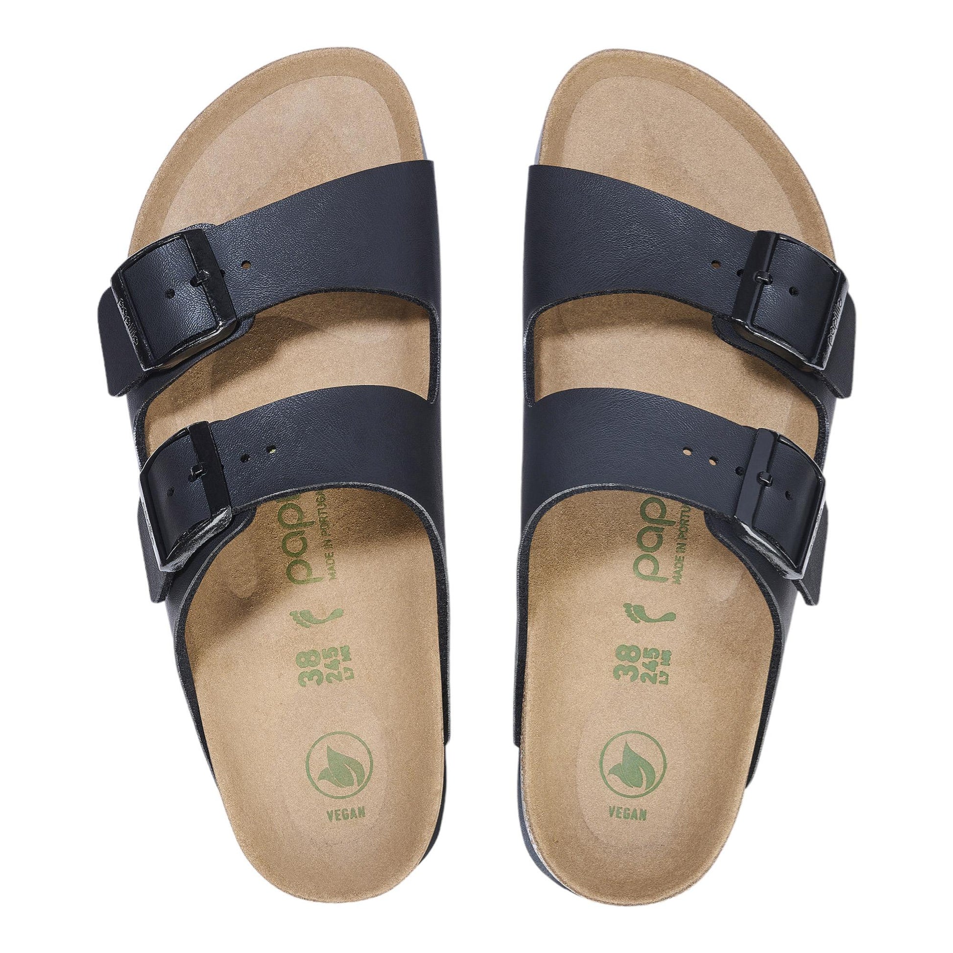 Birkenstock Arizona Papillo Plat sandalo doppia fibbia in nero 