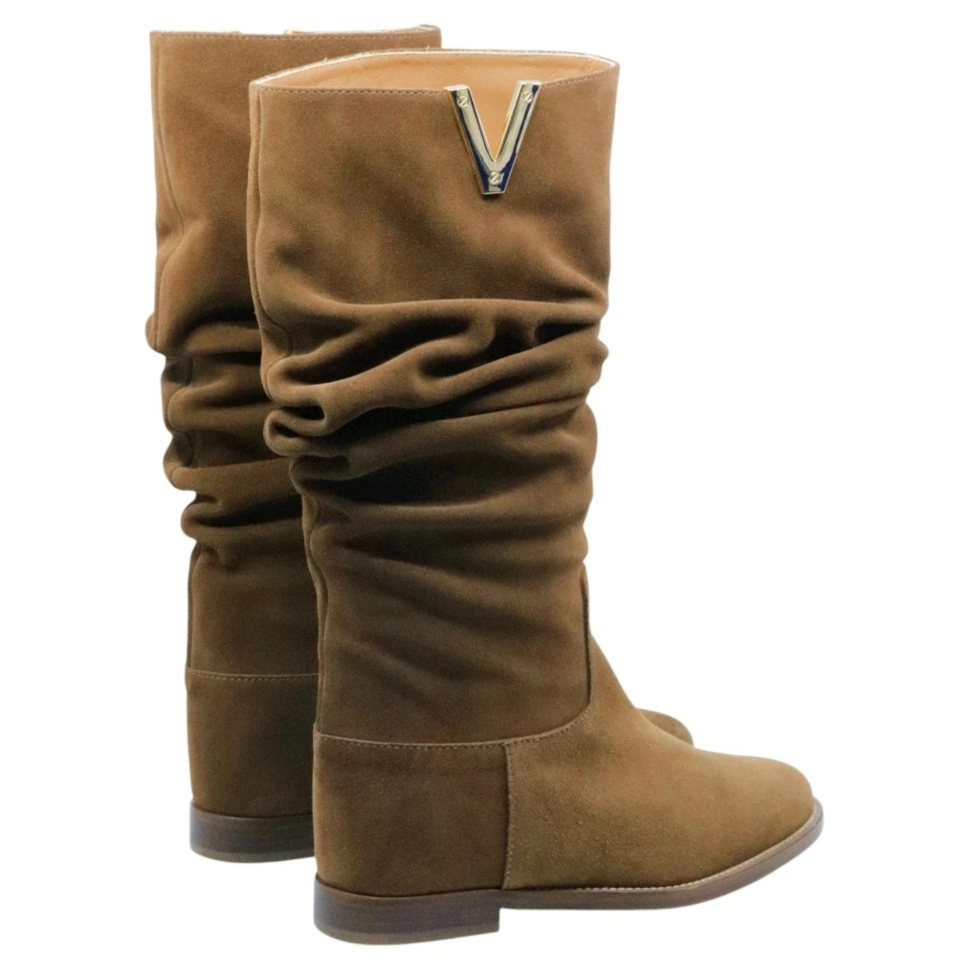 Stivale Via Roma 15 4314 in camoscio marrone mogano 