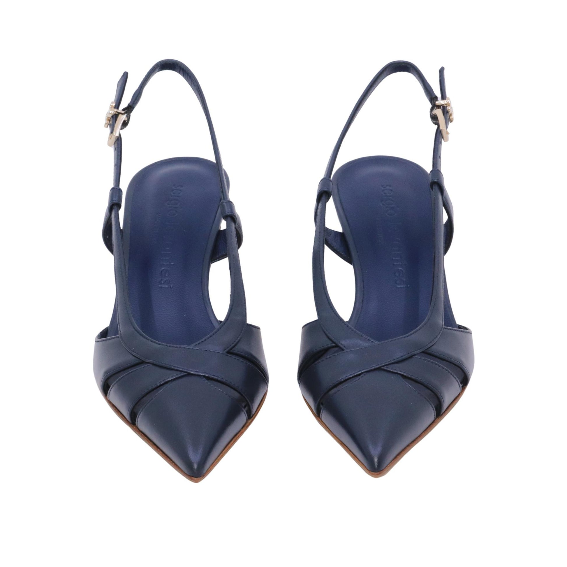 Sergio Levantesi Edda6 Tryde blu cosmo slingback donna in pelle 