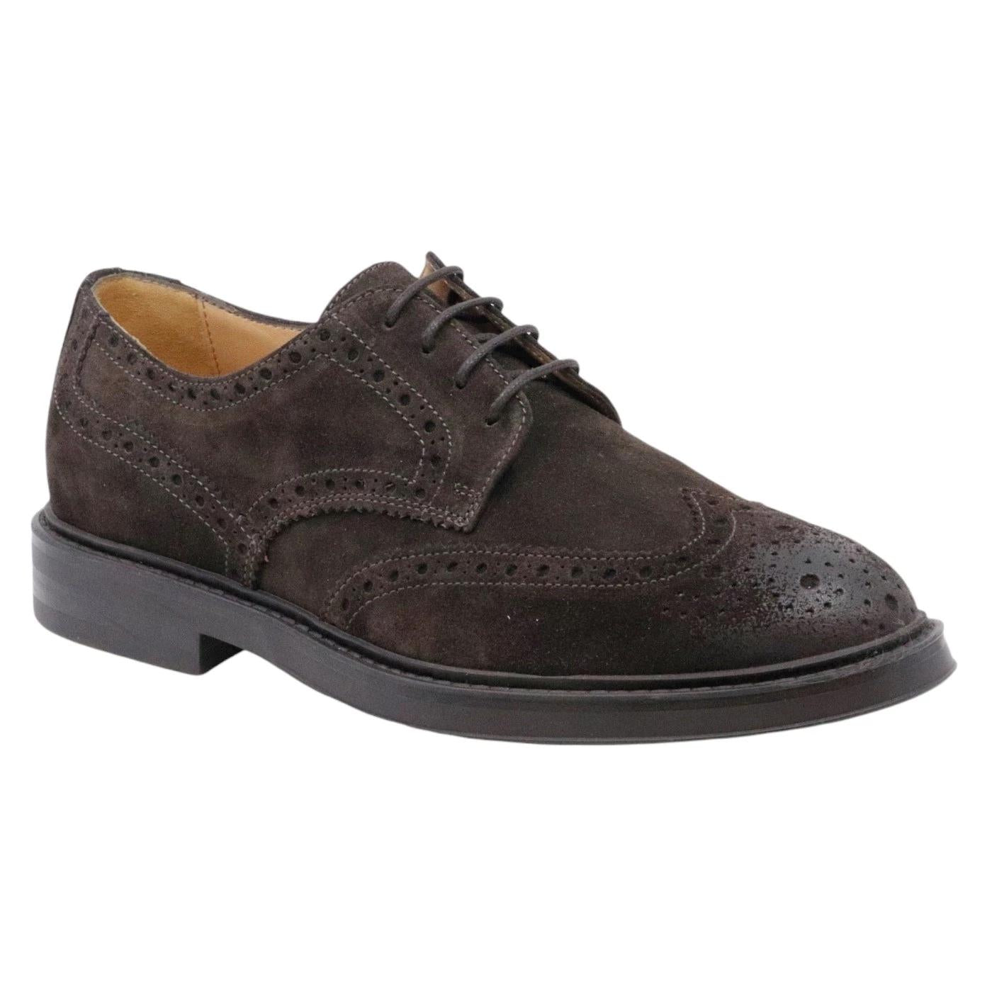 Antica Cuoieria 22192 scarpa imperiale da uomo in pelle scamosciata di colore marrone 