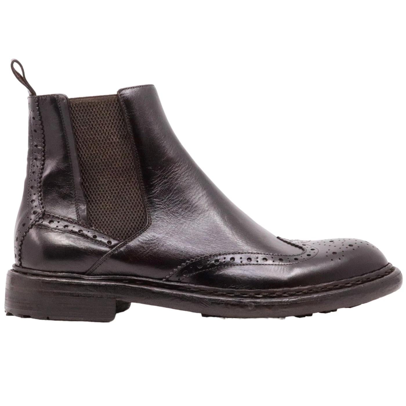 Chelsea Boot da uomo Crispiniano 483 in pelle di colore marrone 