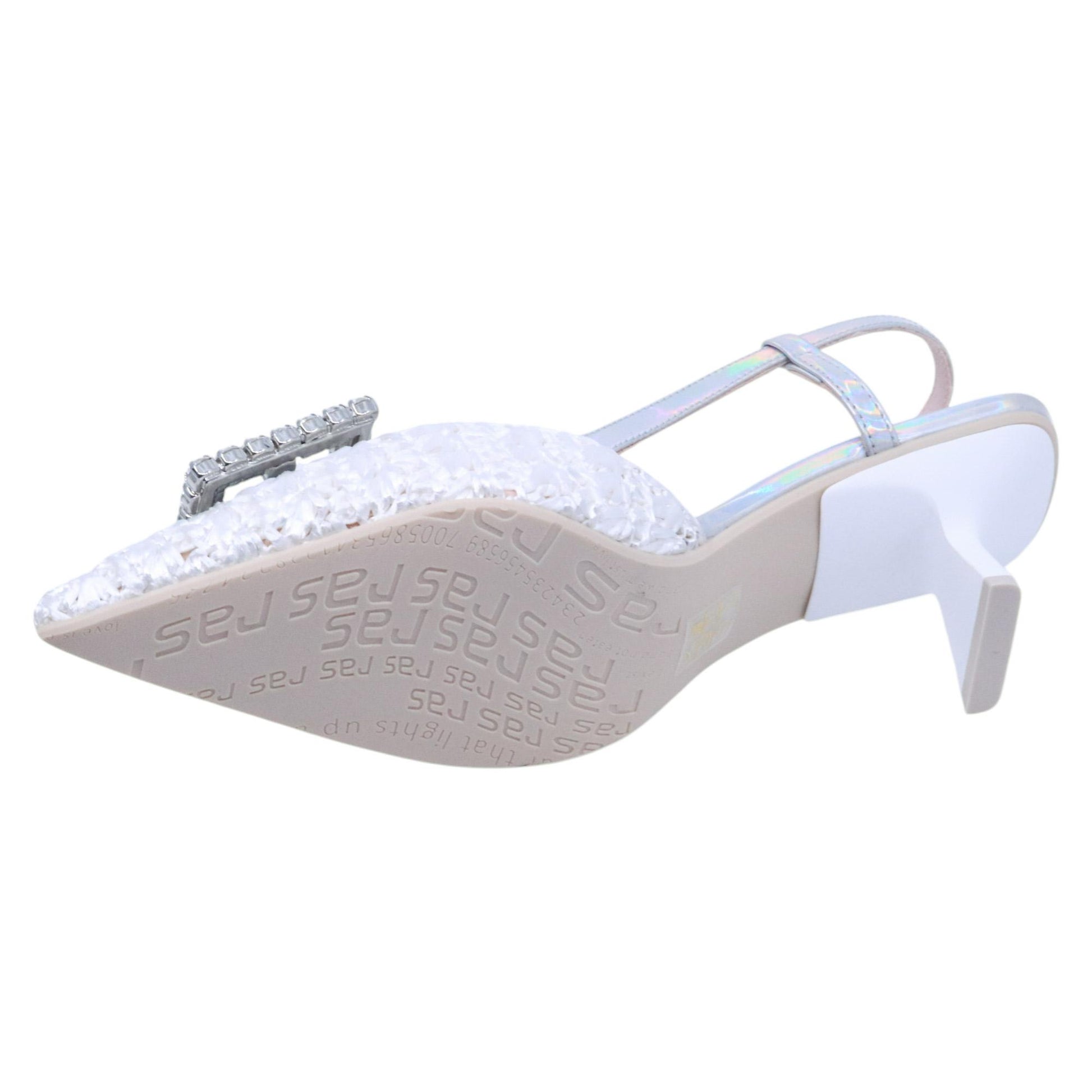 Ras 8045 slingback donna in corda bianca 