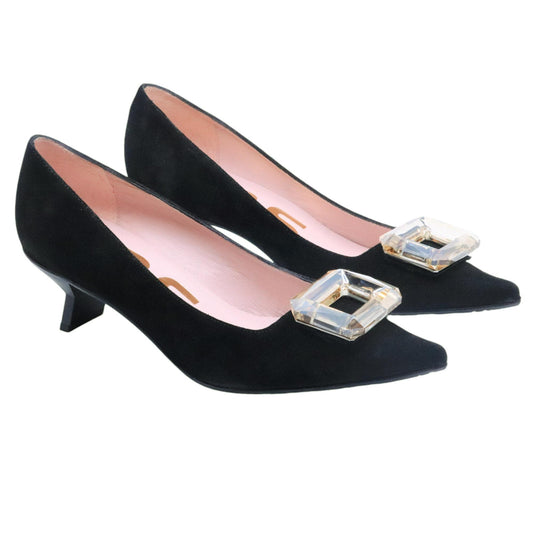 Ras 7741 decolletè da donna in camoscio nero 