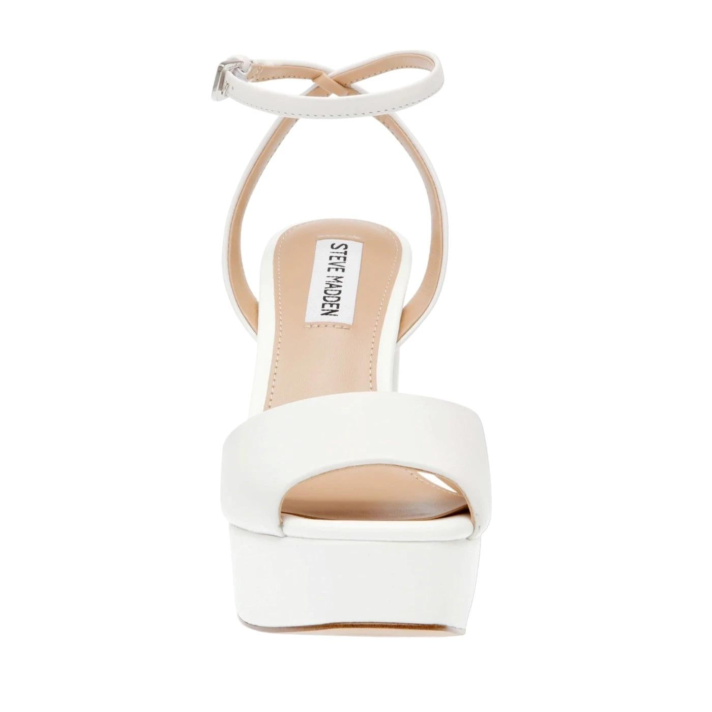 Sandalo con tacco Steve Madden Lourdes in similpelle color bianco 