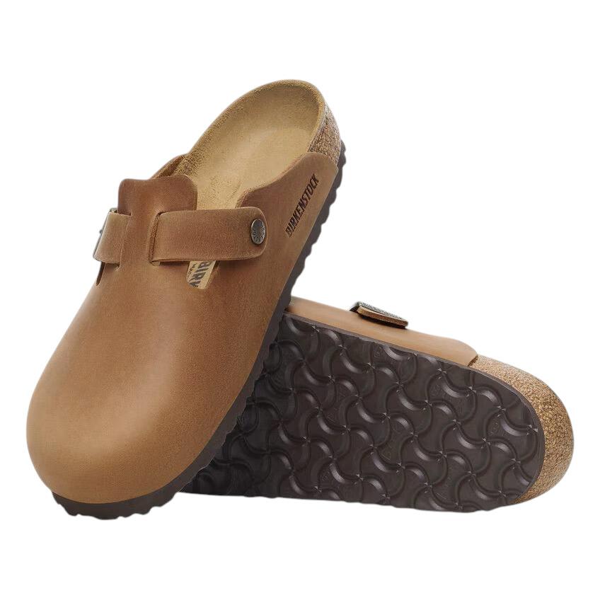 Birkenstock Boston pelle oliata Cognac 1028179 sabot unisex narrow fit 