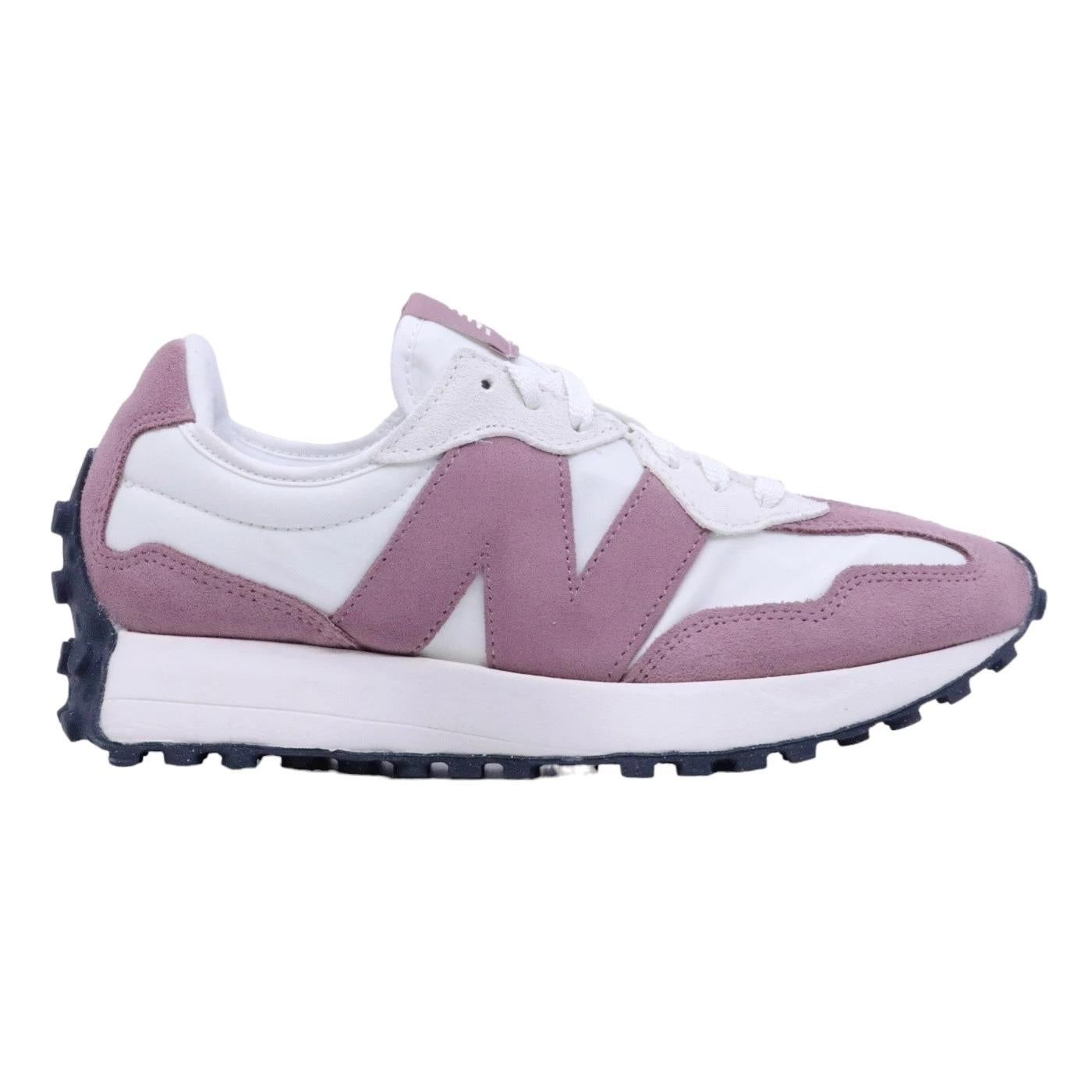 New Balance 327 sneaker donna in tessuto tecnico bianco e camoscio rosa 