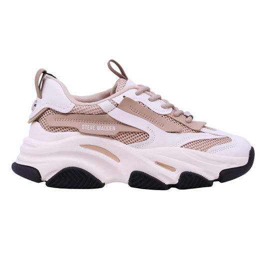 Steve Madden Possession sneaker donna tessuto crema e bianco 