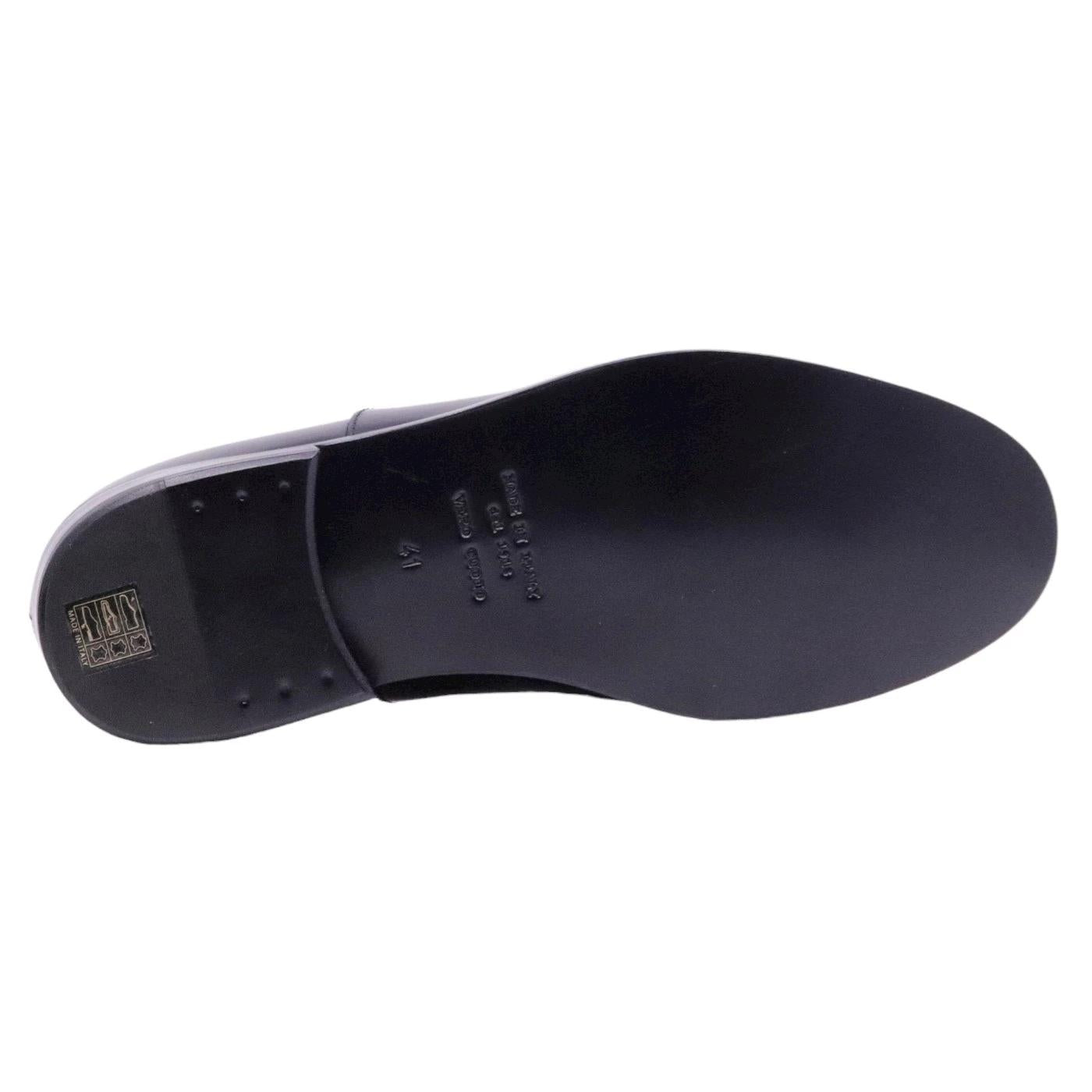Scarpa francesina uomo di Seboy's 3055 in pelle nera spazzolata 