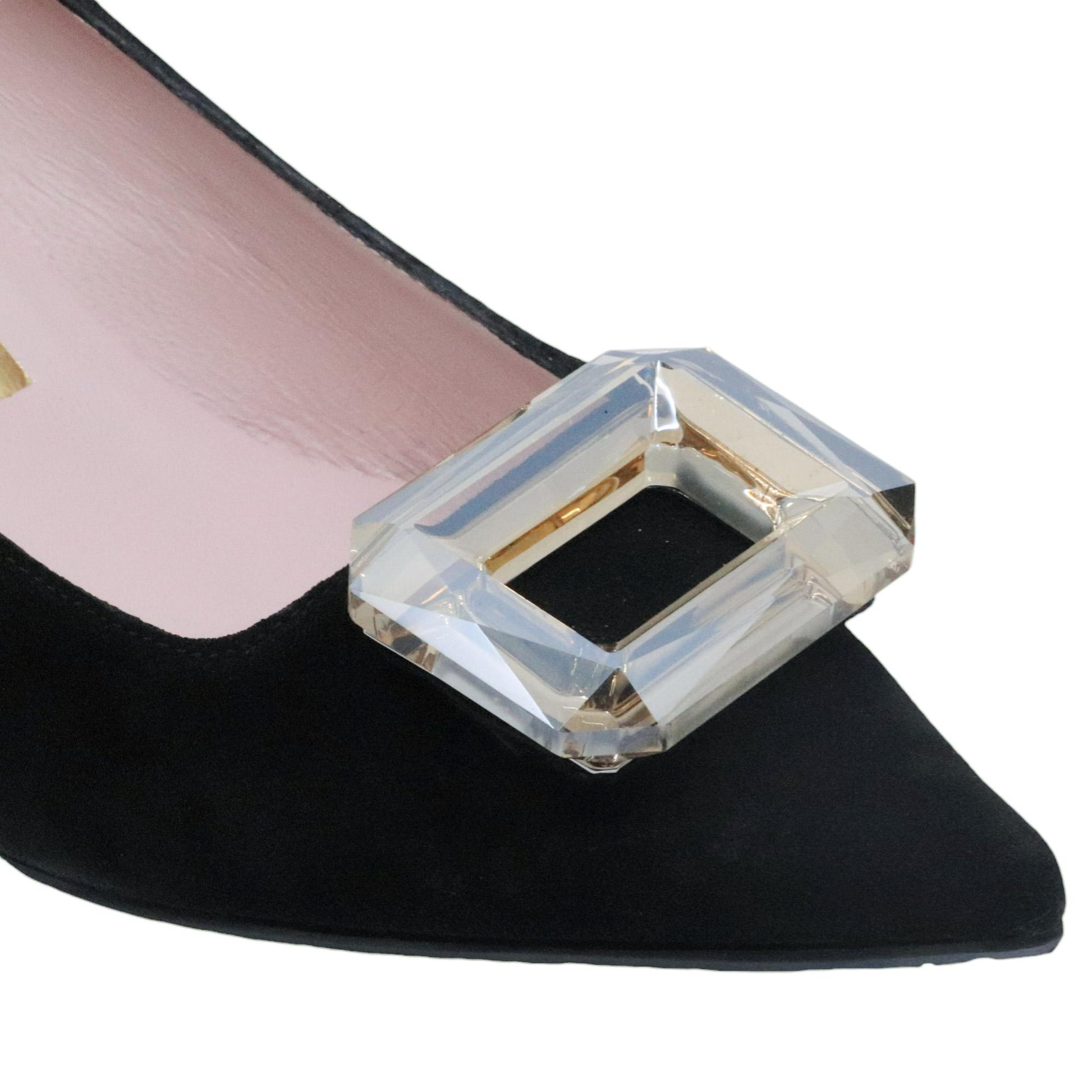 Ras 7741 decolletè da donna in camoscio nero 