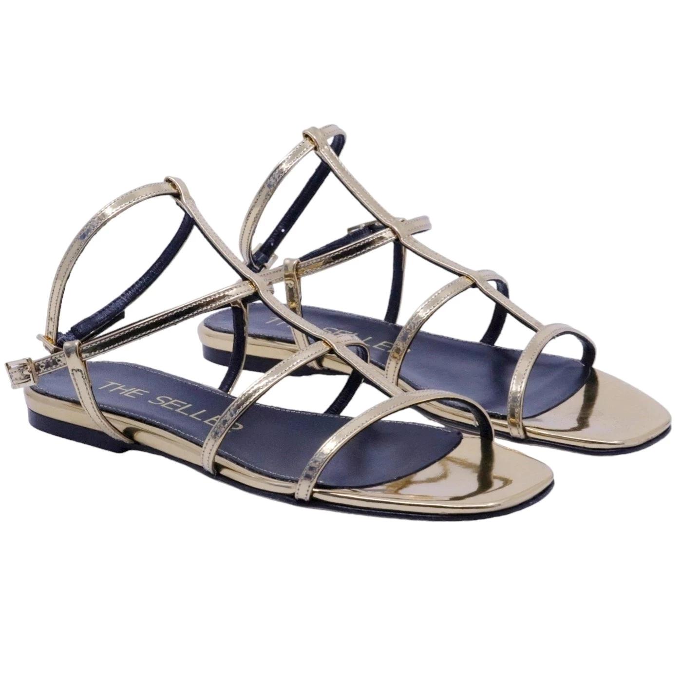 Sandalo basso The Seller PE901 specchiato oro 