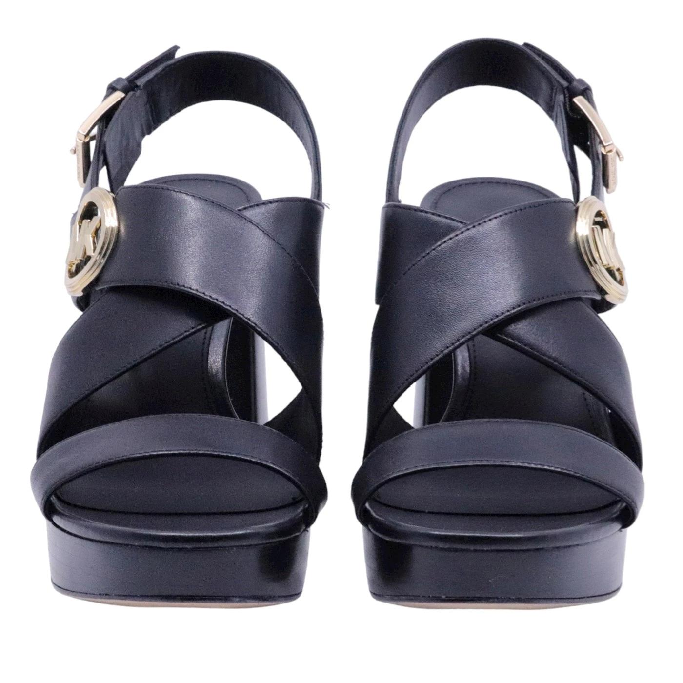 Sandalo con tacco Michael Kors Vera in pelle nera 