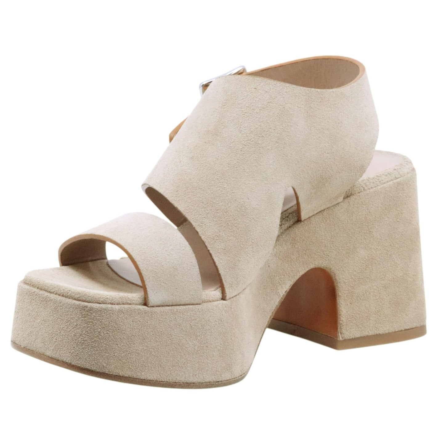 Sandalo con tacco Curiositè 2747 in camoscio taupe 