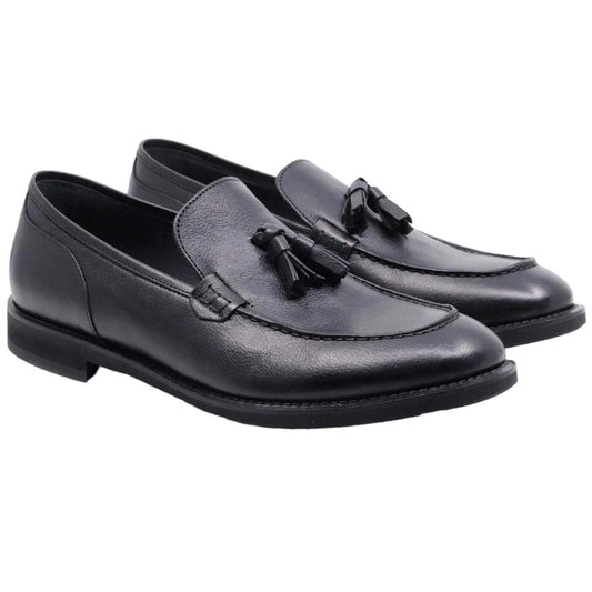 Mocassino uomo Seboy's in morbida pelle di colore nero con mappetti 