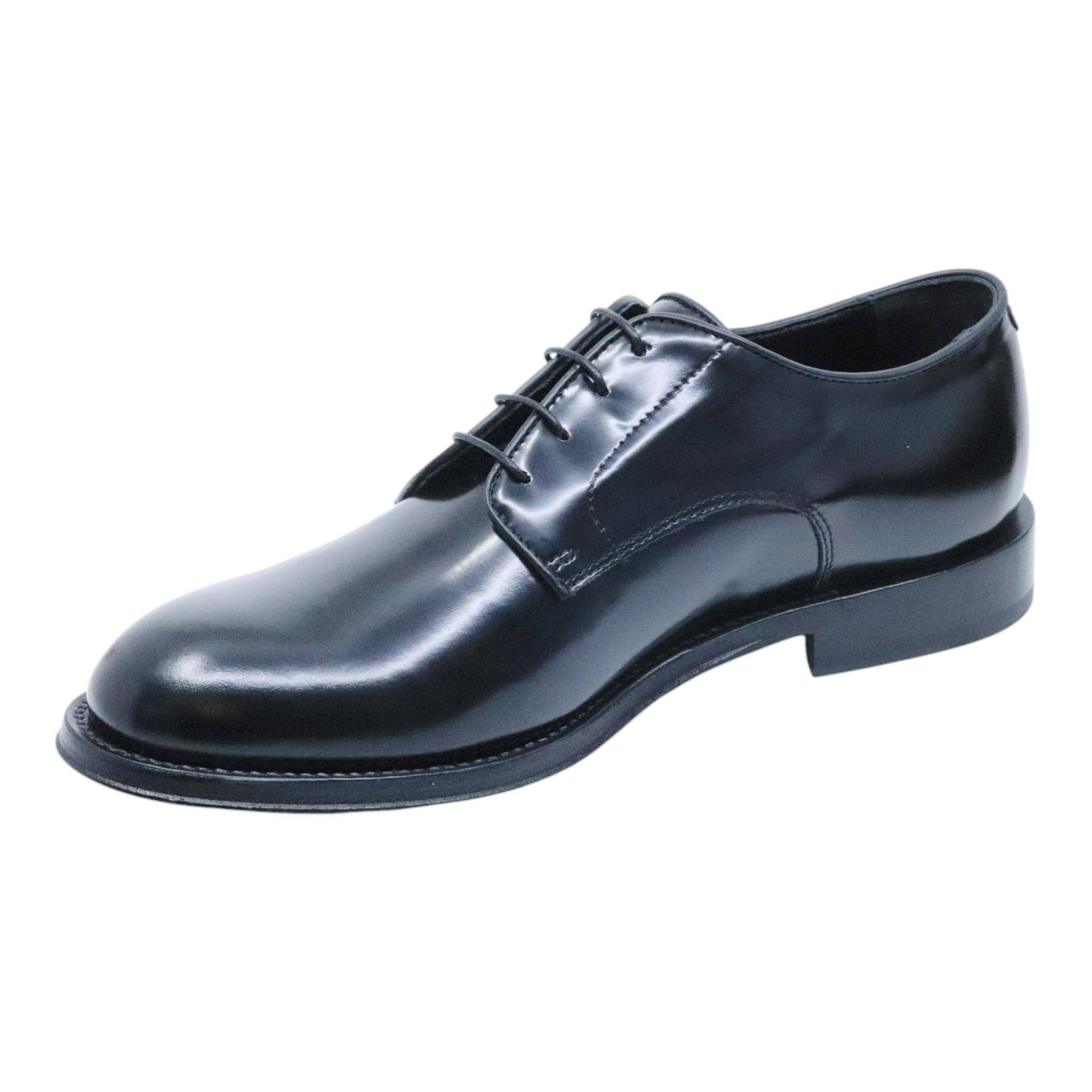 Scarpa Derby uomo Corvari 1821 in pelle nera spazzolata 