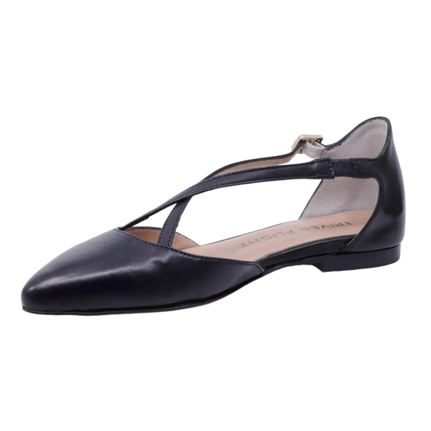 Ballerina donna Triver Flight realizzato in pelle nappata di colore nero 