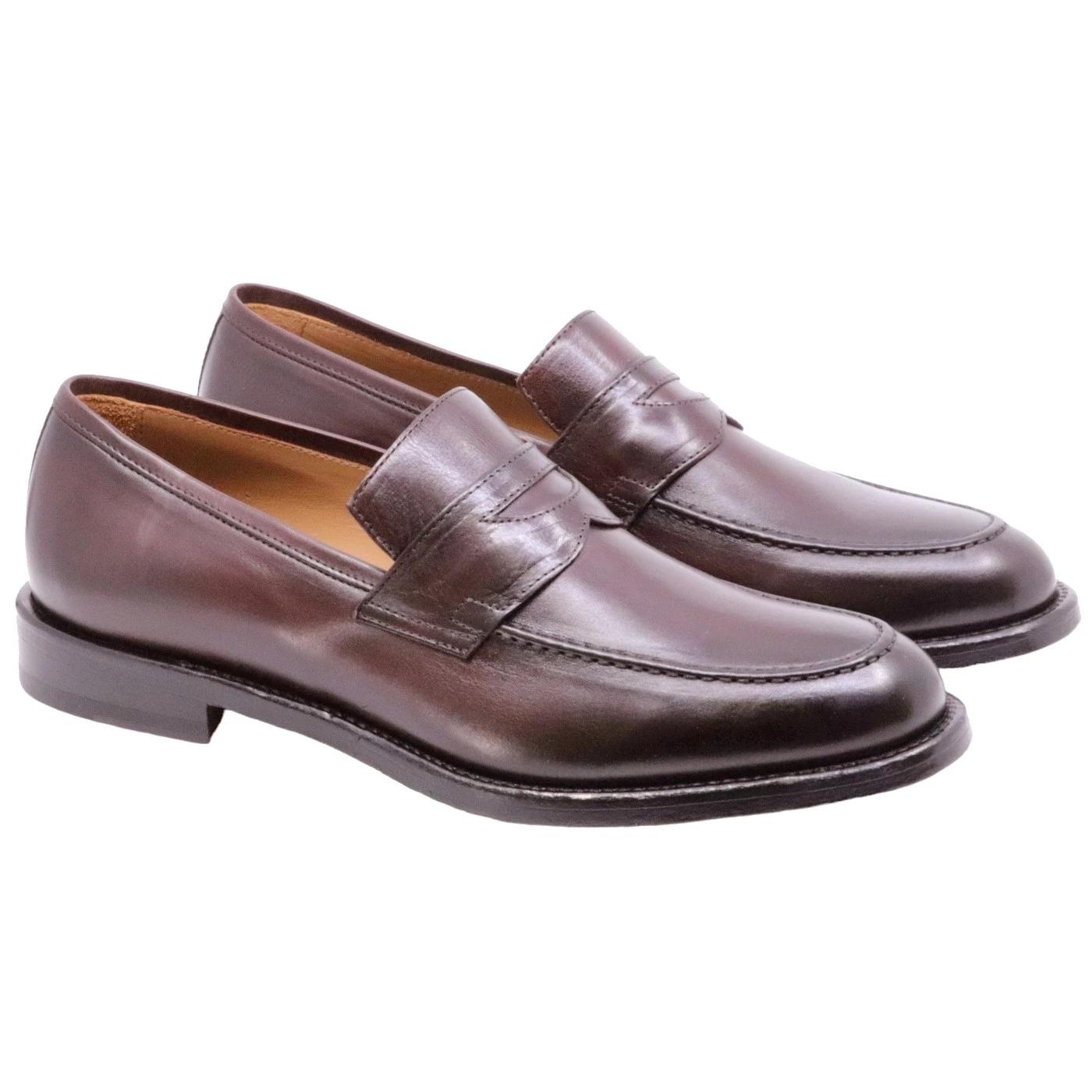 Mocassino uomo Corvari 1830 in pelle bordeau 