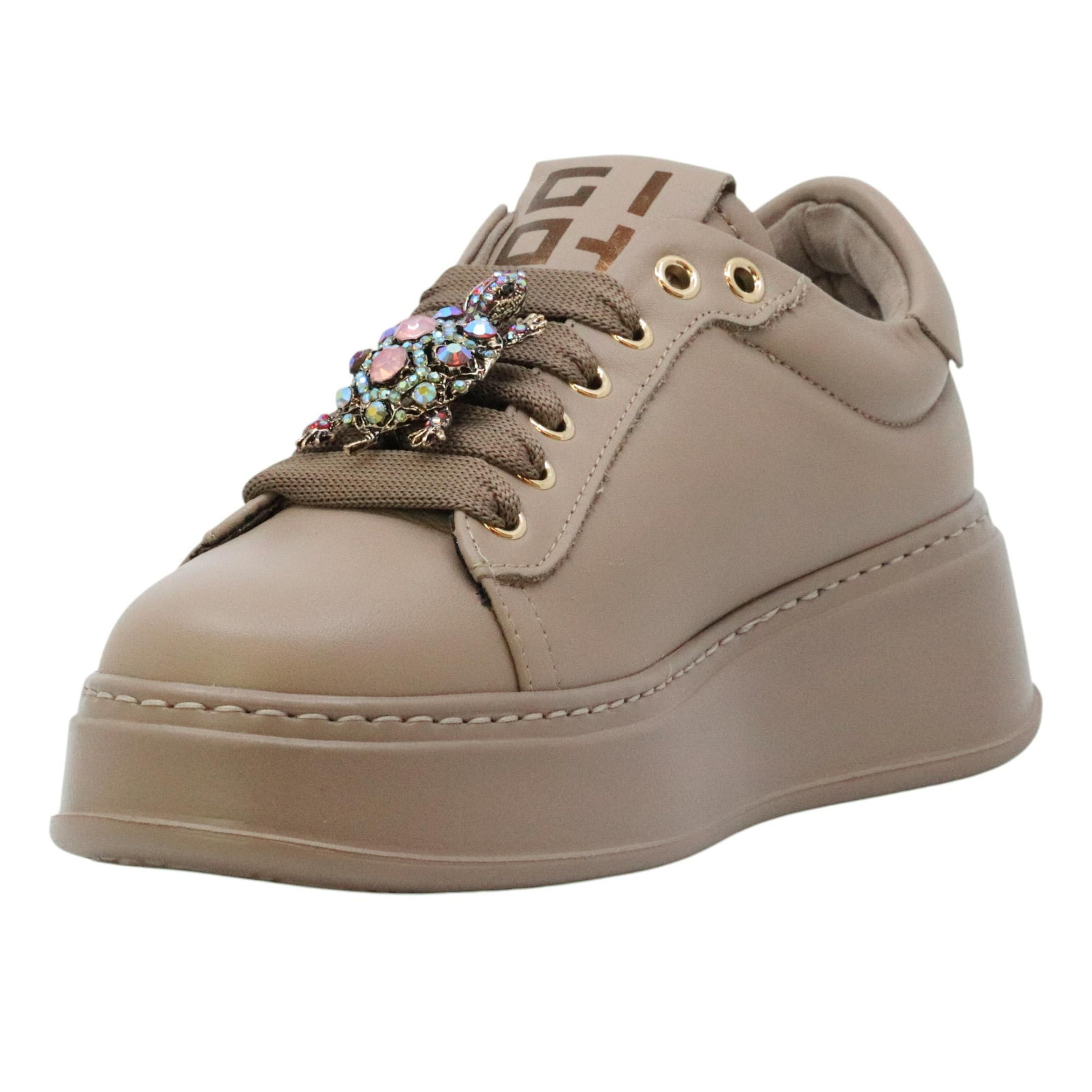 GIO+ PIA432B Combi sneaker donna in pelle taupe PIA432BTAUPE GIO+