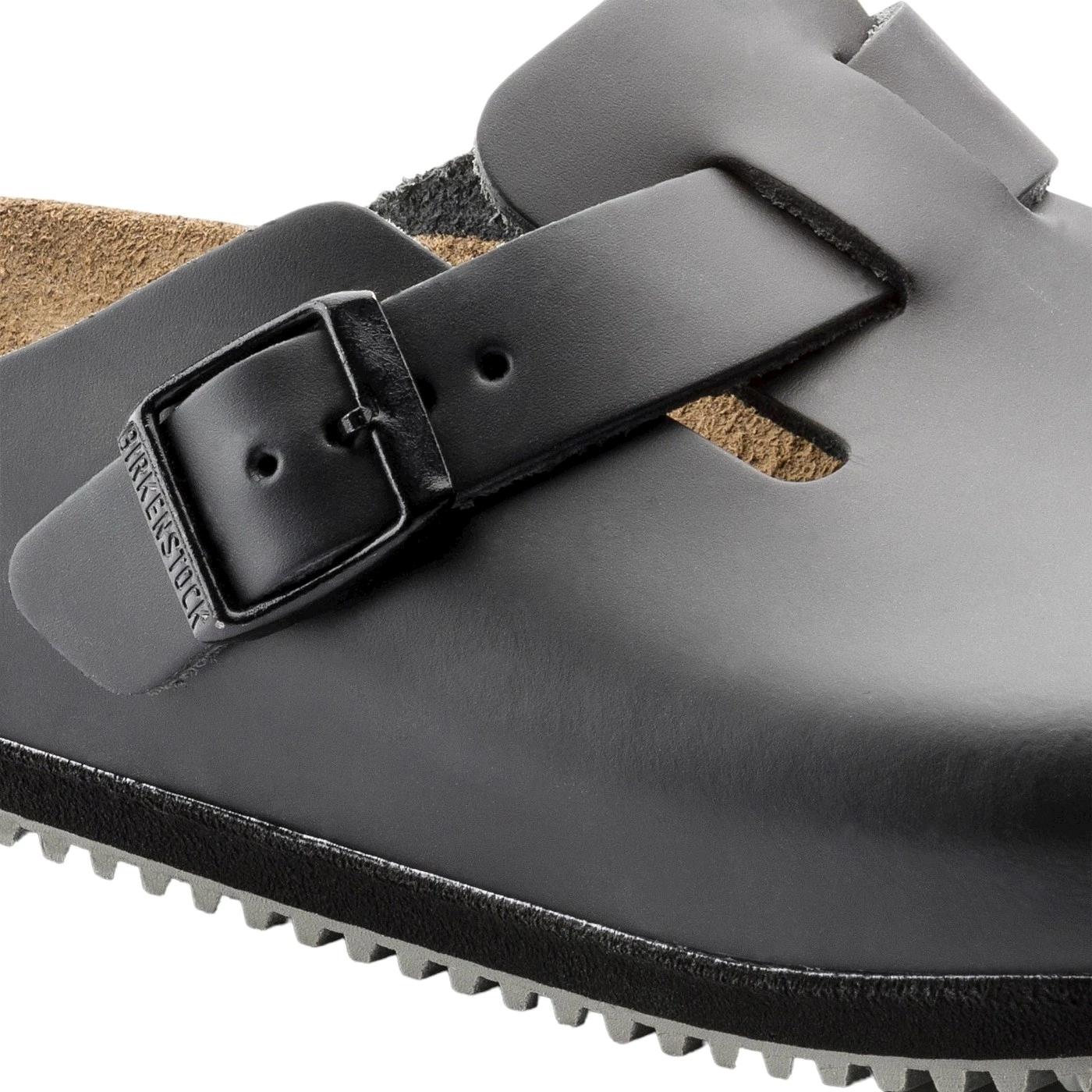 Birkenstock Boston unisex in pelle naturale di colore nero 