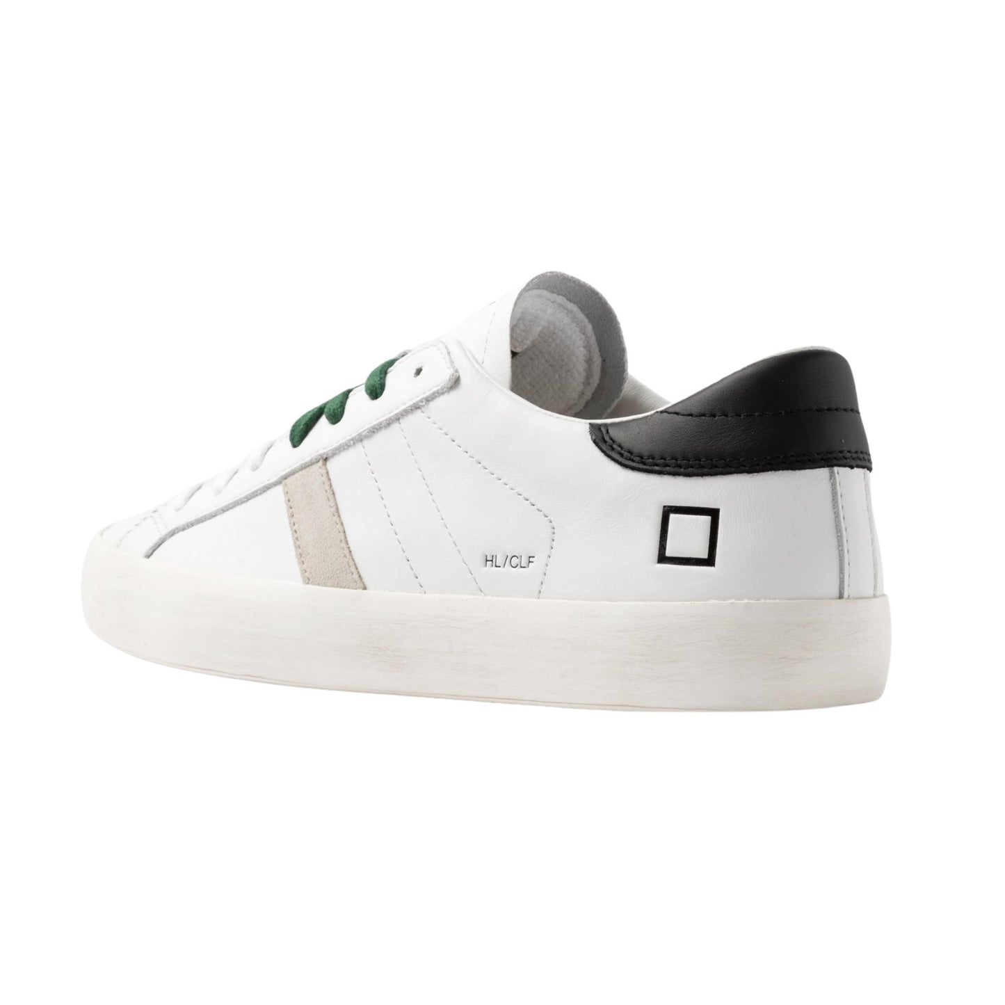D.A.T.E. Hill Low Calf HL-CA-WB sneaker uomo in pelle bianca e nera 